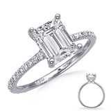 14 KT Rounds Shape White Gold Engagement Ring