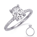 14 KT Rounds Shape White Gold Engagement Ring