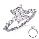 14 KT Rounds Shape White Gold Engagement Ring