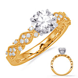 14 KT Rounds Shape Yellow & White Gold Engagement Ring