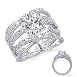 14 KT Rounds Shape White Gold Engagement Ring