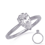 14 KT Rounds Shape White Gold Engagement Ring