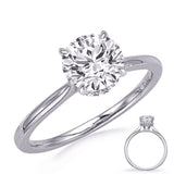 14 KT Rounds Shape White Gold Engagement Ring