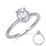 14 KT Rounds Shape White Gold Engagement Ring