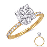 14 KT Rounds Shape Yellow & White Gold Engagement Ring