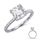 14 KT Rounds Shape White Gold Engagement Ring