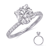 14 KT Rounds Shape White Gold Engagement Ring