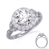 14 KT Rounds Shape White Gold Halo Engagement Ring