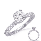 14 KT Rounds Shape White Gold Engagement Ring