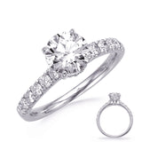14 KT Rounds Shape White Gold Engagement Ring