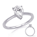 14 KT Rounds Shape White Gold Engagement Ring