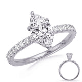 14 KT Rounds Shape White Gold Engagement Ring