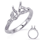 14 KT Rounds Shape White Gold Engagement Ring