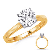 14 KT Rounds Shape Yellow & White Gold Engagement Ring