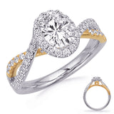 14 KT Rounds Shape Yellow & White Gold Diamond Ring