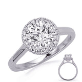 14 KT Rounds Shape White Gold Engagement Ring