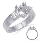 14 KT Rounds Shape White Gold Engagement Ring