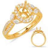 14 KT Marquise Shape Yellow Gold Halo Engagement Ring