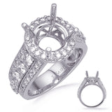 14 KT Rounds Shape White Gold Diamond Engagement Ring