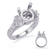 14 KT Rounds Shape White Gold Diamond Engagement Ring