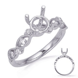 14 KT Rounds Shape White Gold Diamond Engagement Ring