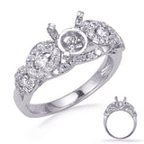 14 KT Rounds Shape White Gold Engagement Ring