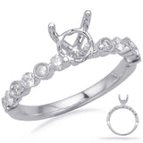 14 KT Rounds Shape White Gold Engagement Ring