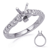 14 KT Rounds Shape White Gold Diamond Engagemond Ring