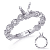 14 KT Rounds Shape White Gold Diamond Engagement Ring