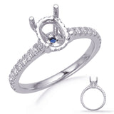 14 KT Rounds Shape White Gold Engagement Ring
