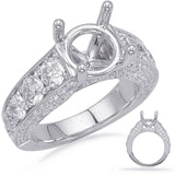 14 KT Rounds Shape White Gold Engagement Ring