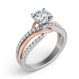 14 KT Rounds Shape Rose & White Gold Engagement Ring