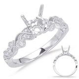 14 KT Rounds Shape White Gold Engagement Ring