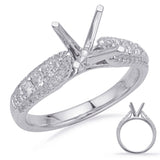 14 KT Rounds Shape White Gold Engagement Ring
