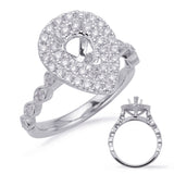 14 KT Rounds Shape White Gold Halo Engagement Ring