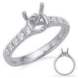 14 KT Rounds Shape White Gold Engagement Ring