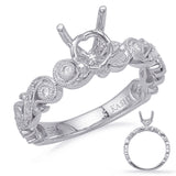 14 KT Rounds Shape White Gold Engagement Ring