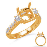 14 KT Baguette Shape Yellow Gold Engagement Ring