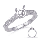 14 KT Rounds Shape White Gold Engagement Ring