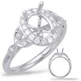 14 KT Rounds Shape White Gold Halo Engagement Ring