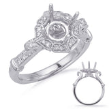 14 KT Rounds Shape White Gold Halo Engagement Ring