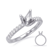 14 KT Rounds Shape White Gold Engagement Ring