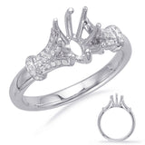 14 KT Rounds Shape White Gold Engagement Ring