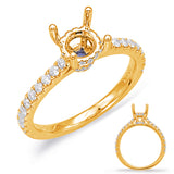 14 KT Rounds Shape Yellow Gold Engagement Ring
