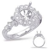 14 KT Rounds Shape White Gold Halo Engagement Ring