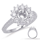 14 KT Rounds Shape White Gold Halo Engagement Ring