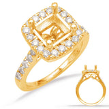 14 KT Rounds Shape Yellow Gold Halo Engagement Ring