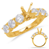 14 KT Rounds Shape Yellow Gold Engagement Ring