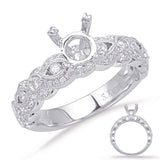 14 KT Rounds Shape White Gold Engagement Ring