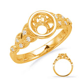 14 KT Rounds Shape Yelllow Gold Engagement Ring Bezel Head